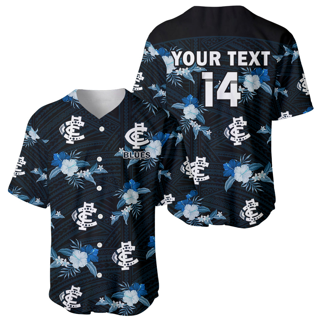 custom-text-and-number-carlton-football-baseball-jersey-blues-polynesian-tribal-mix-tropical-hawaiian-style