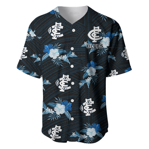 custom-text-and-number-carlton-football-baseball-jersey-blues-polynesian-tribal-mix-tropical-hawaiian-style