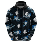custom-text-and-number-carlton-football-hoodie-blues-polynesian-tribal-mix-tropical-hawaiian-style