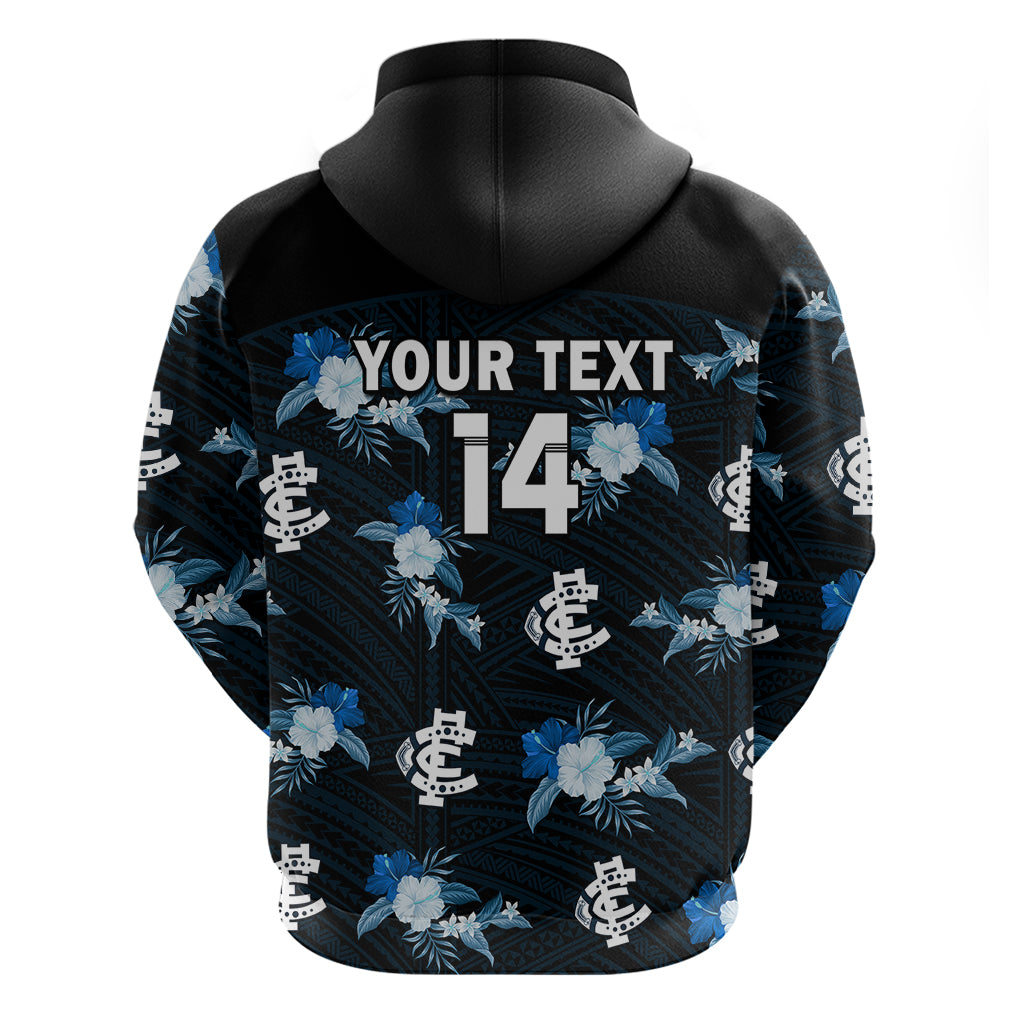 custom-text-and-number-carlton-football-hoodie-blues-polynesian-tribal-mix-tropical-hawaiian-style