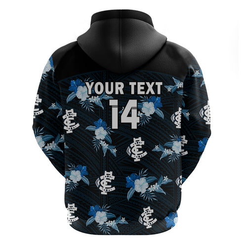 custom-text-and-number-carlton-football-hoodie-blues-polynesian-tribal-mix-tropical-hawaiian-style