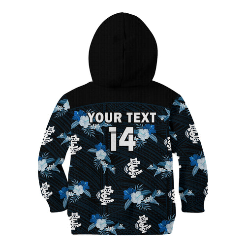 custom-text-and-number-carlton-football-kid-hoodie-blues-polynesian-tribal-mix-tropical-hawaiian-style