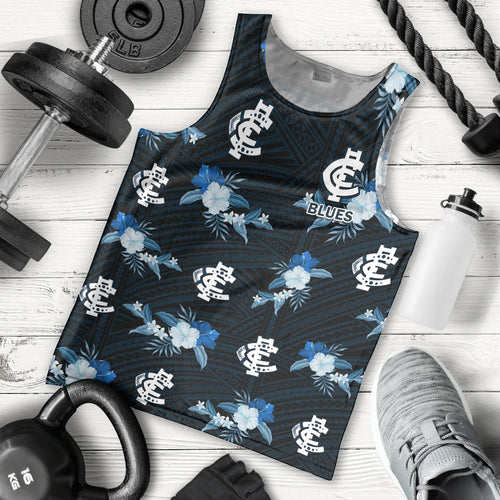 custom-text-and-number-carlton-football-men-tank-top-blues-polynesian-tribal-mix-tropical-hawaiian-style