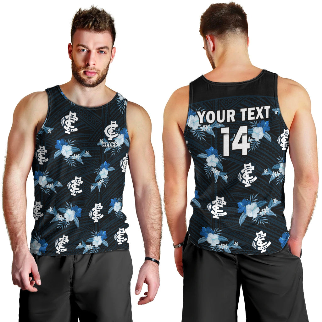 custom-text-and-number-carlton-football-men-tank-top-blues-polynesian-tribal-mix-tropical-hawaiian-style