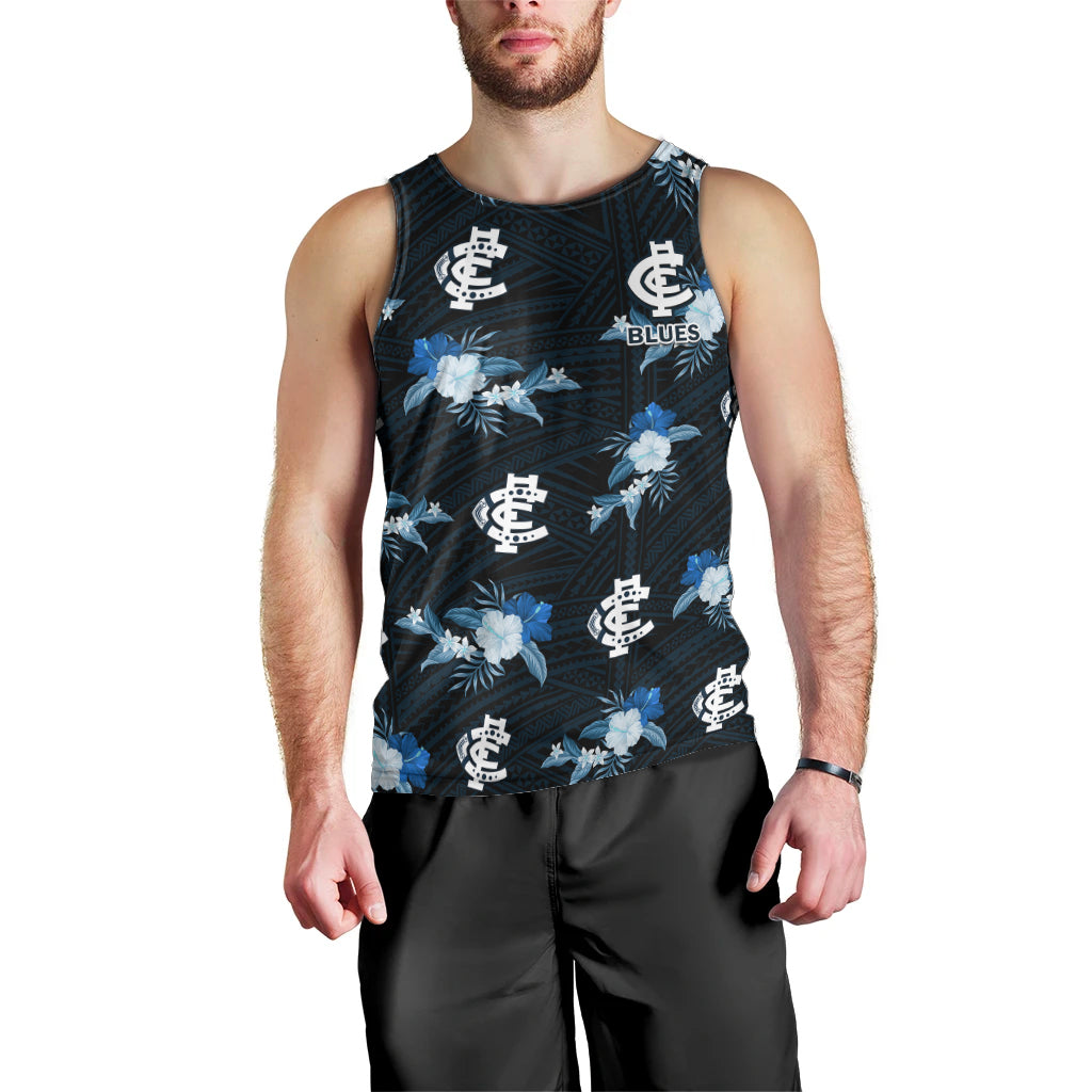 custom-text-and-number-carlton-football-men-tank-top-blues-polynesian-tribal-mix-tropical-hawaiian-style