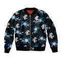 custom-text-and-number-carlton-football-sleeve-zip-bomber-jacket-blues-polynesian-tribal-mix-tropical-hawaiian-style