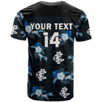 custom-text-and-number-carlton-football-t-shirt-blues-polynesian-tribal-mix-tropical-hawaiian-style