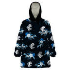 custom-text-and-number-carlton-football-wearable-blanket-hoodie-blues-polynesian-tribal-mix-tropical-hawaiian-style