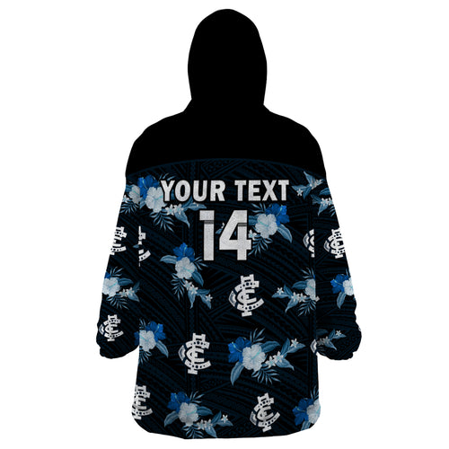 custom-text-and-number-carlton-football-wearable-blanket-hoodie-blues-polynesian-tribal-mix-tropical-hawaiian-style