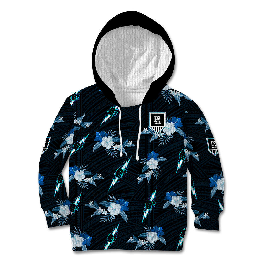 custom-text-and-number-port-adelaide-football-kid-hoodie-power-polynesian-tribal-mix-tropical-hawaiian-style