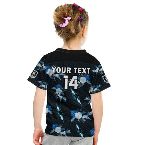 custom-text-and-number-port-adelaide-football-kid-t-shirt-power-polynesian-tribal-mix-tropical-hawaiian-style