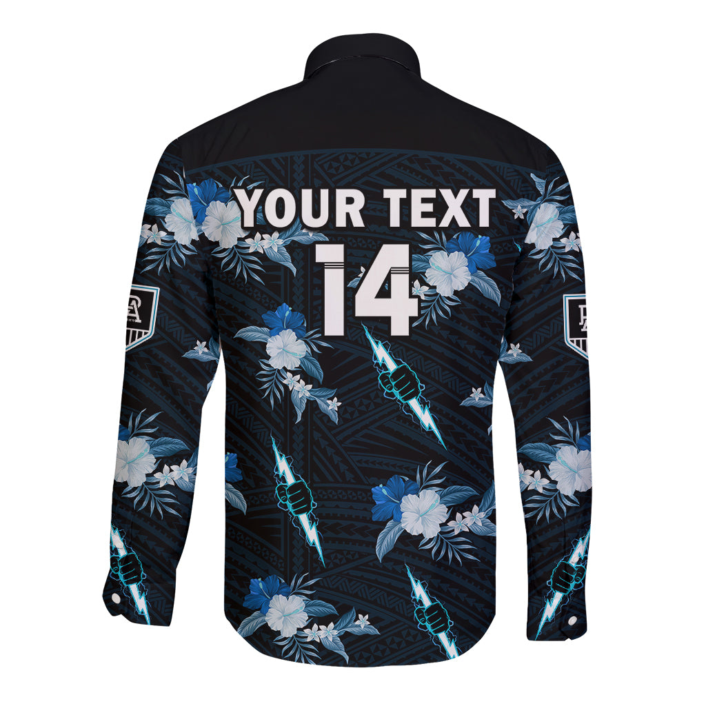 custom-text-and-number-port-adelaide-football-long-sleeve-button-shirt-power-polynesian-tribal-mix-tropical-hawaiian-style