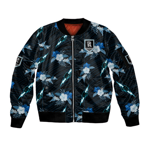 custom-text-and-number-port-adelaide-football-sleeve-zip-bomber-jacket-power-polynesian-tribal-mix-tropical-hawaiian-style