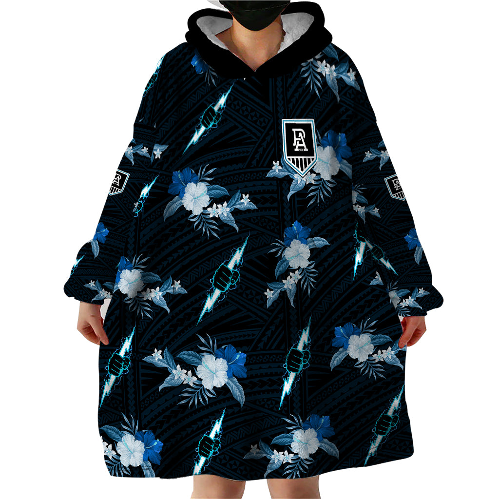 custom-text-and-number-port-adelaide-football-wearable-blanket-hoodie-power-polynesian-tribal-mix-tropical-hawaiian-style