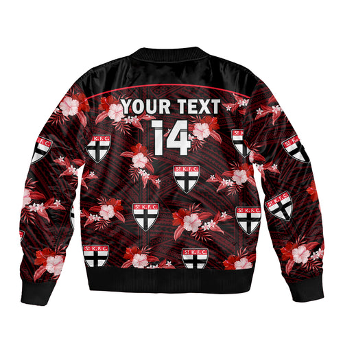 custom-text-and-number-st-kilda-football-bomber-jacket-saints-polynesian-tribal-mix-tropical-hawaiian-style