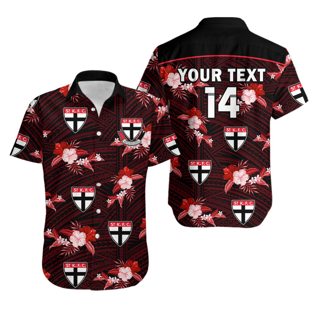 custom-text-and-number-st-kilda-football-hawaiian-shirt-saints-polynesian-tribal-mix-tropical-hawaiian-style
