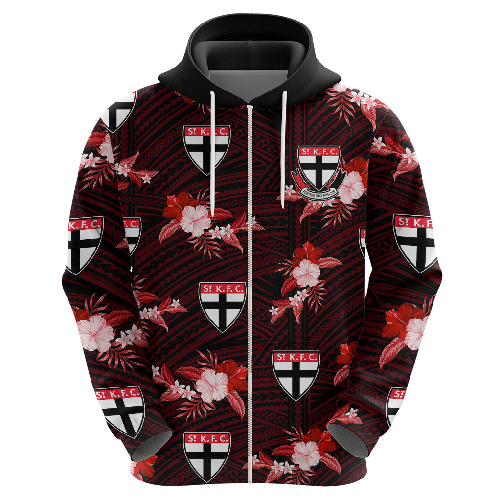 custom-text-and-number-st-kilda-football-hoodie-saints-polynesian-tribal-mix-tropical-hawaiian-style