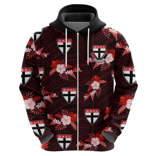 custom-text-and-number-st-kilda-football-hoodie-saints-polynesian-tribal-mix-tropical-hawaiian-style