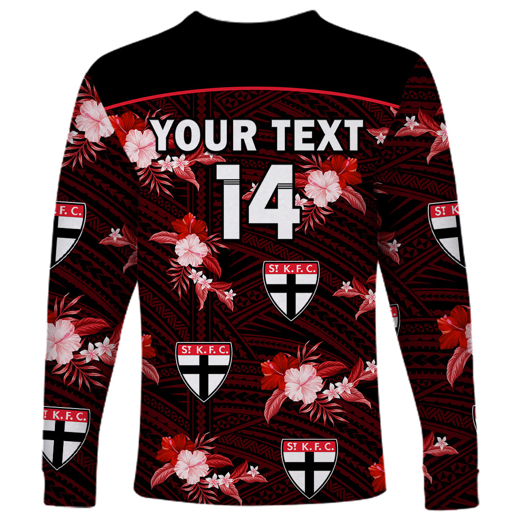 custom-text-and-number-st-kilda-football-long-sleeve-shirt-saints-polynesian-tribal-mix-tropical-hawaiian-style