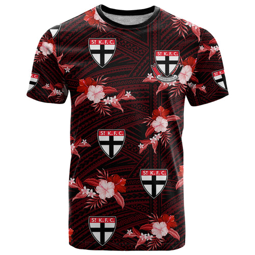 custom-text-and-number-st-kilda-football-t-shirt-saints-polynesian-tribal-mix-tropical-hawaiian-style