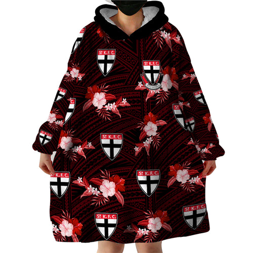 custom-text-and-number-st-kilda-football-wearable-blanket-hoodie-saints-polynesian-tribal-mix-tropical-hawaiian-style