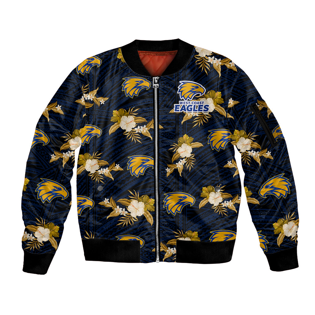 custom-text-and-number-eagles-football-sleeve-zip-bomber-jacket-west-coast-polynesian-tribal-mix-tropical-hawaiian-style