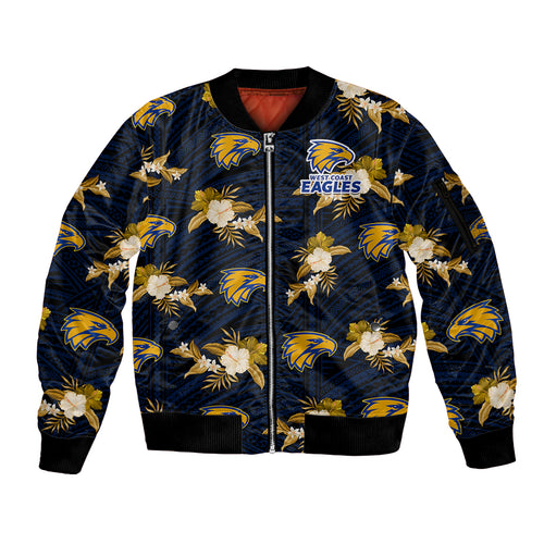 custom-text-and-number-eagles-football-sleeve-zip-bomber-jacket-west-coast-polynesian-tribal-mix-tropical-hawaiian-style