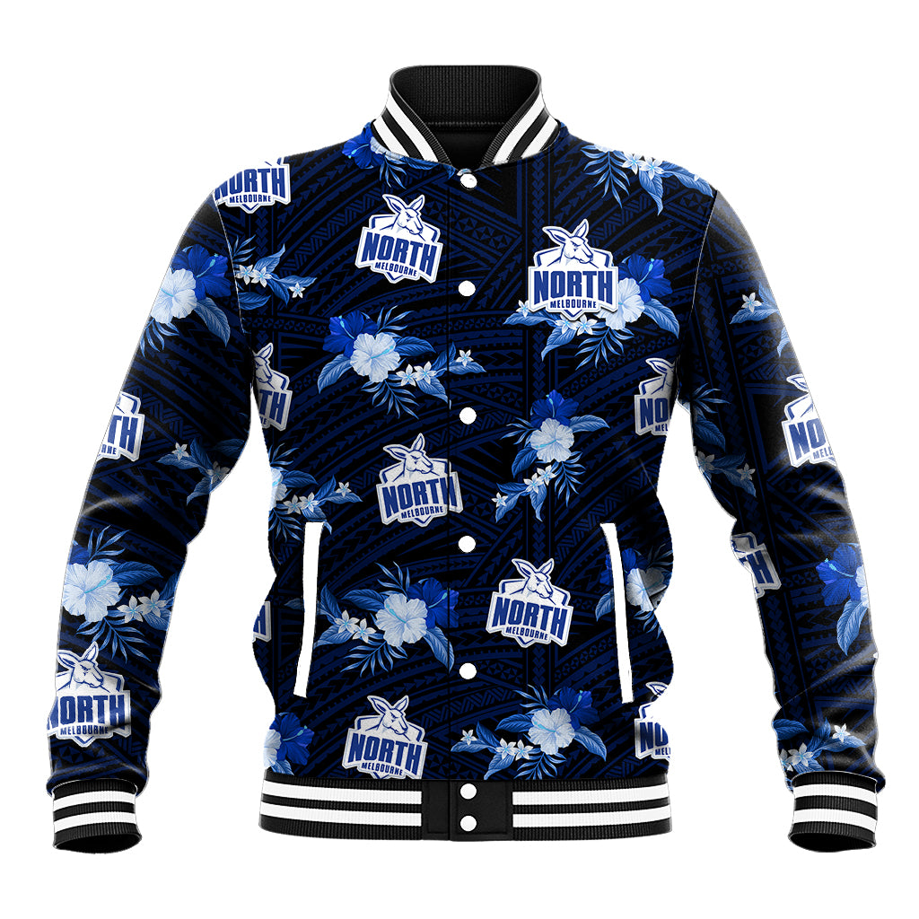 custom-text-and-number-north-melbourne-football-baseball-jacket-kangaroos-polynesian-tribal-mix-tropical-hawaiian-style