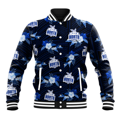 custom-text-and-number-north-melbourne-football-baseball-jacket-kangaroos-polynesian-tribal-mix-tropical-hawaiian-style