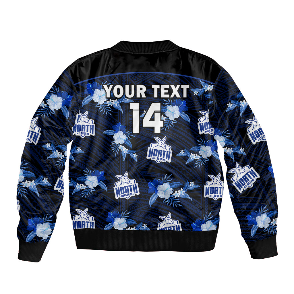 custom-text-and-number-north-melbourne-football-bomber-jacket-kangaroos-polynesian-tribal-mix-tropical-hawaiian-style