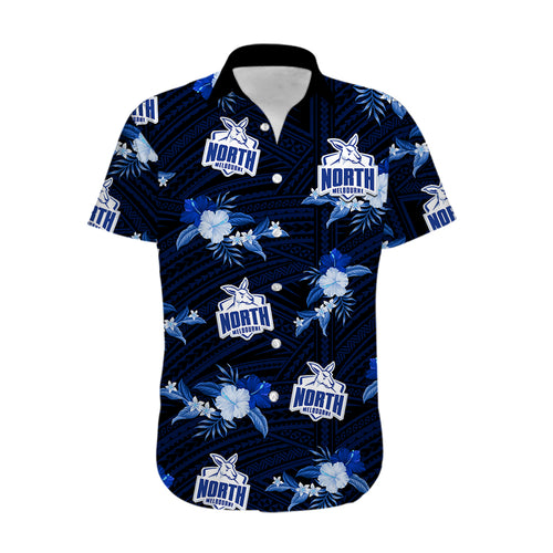custom-text-and-number-north-melbourne-football-hawaiian-shirt-kangaroos-polynesian-tribal-mix-tropical-hawaiian-style