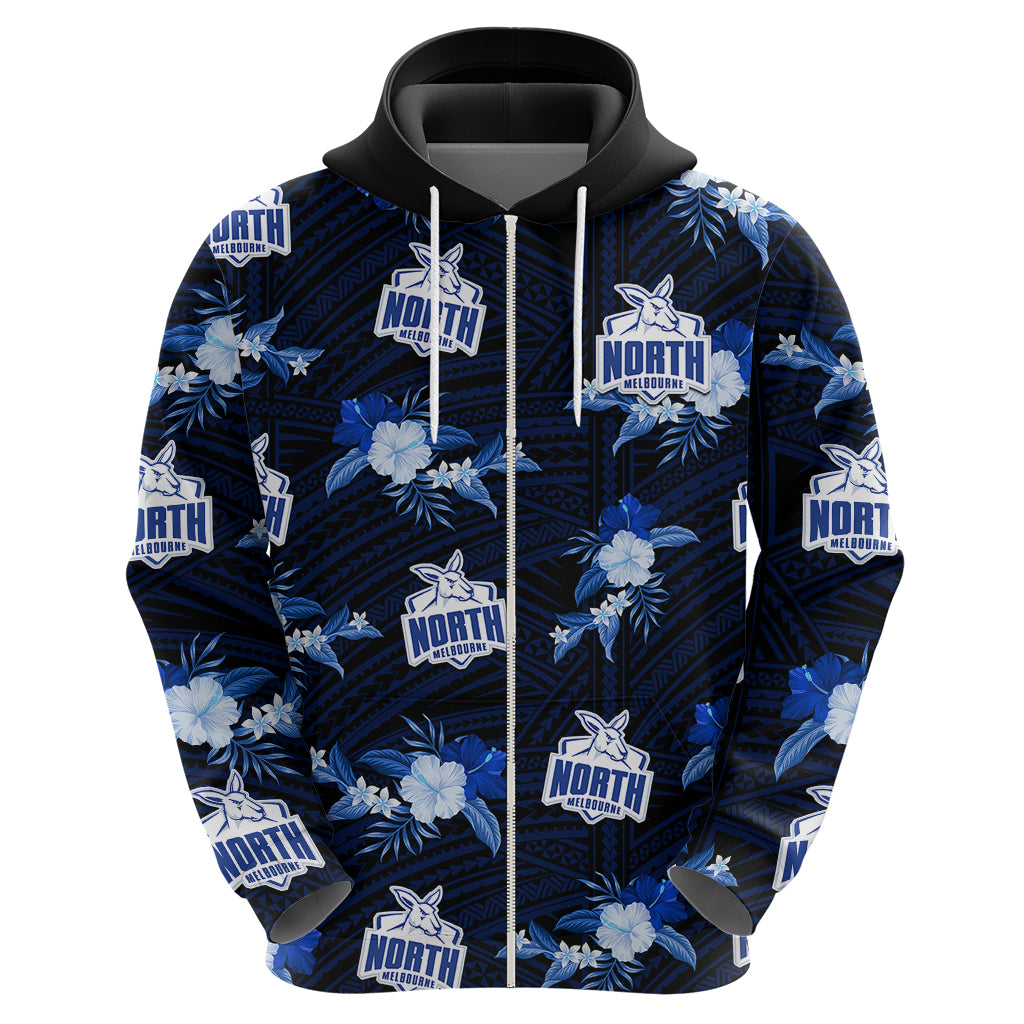 custom-text-and-number-north-melbourne-football-hoodie-kangaroos-polynesian-tribal-mix-tropical-hawaiian-style