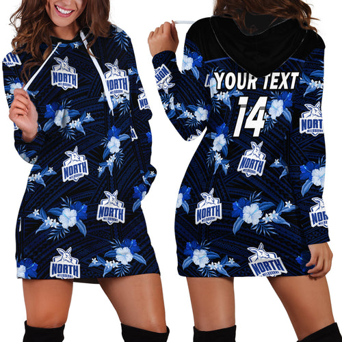 custom-text-and-number-north-melbourne-football-hoodie-dress-kangaroos-polynesian-tribal-mix-tropical-hawaiian-style