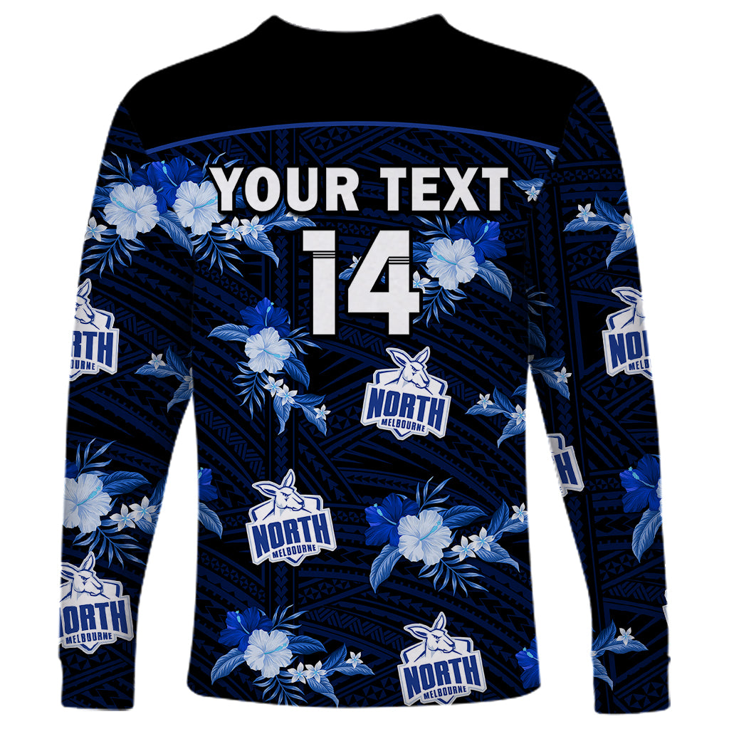 custom-text-and-number-north-melbourne-football-long-sleeve-shirt-kangaroos-polynesian-tribal-mix-tropical-hawaiian-style