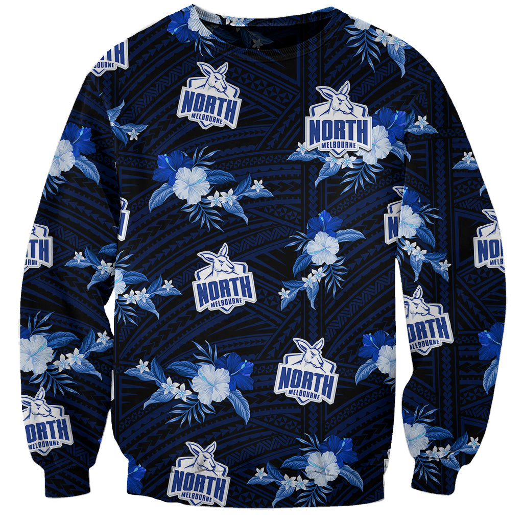 custom-text-and-number-north-melbourne-football-sweatshirt-kangaroos-polynesian-tribal-mix-tropical-hawaiian-style