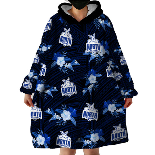 custom-text-and-number-north-melbourne-football-wearable-blanket-hoodie-kangaroos-polynesian-tribal-mix-tropical-hawaiian-style