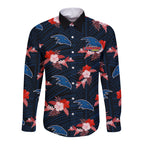 custom-text-and-number-adelaide-crows-football-long-sleeve-button-shirt-polynesian-tribal-mix-tropical-hawaiian-style