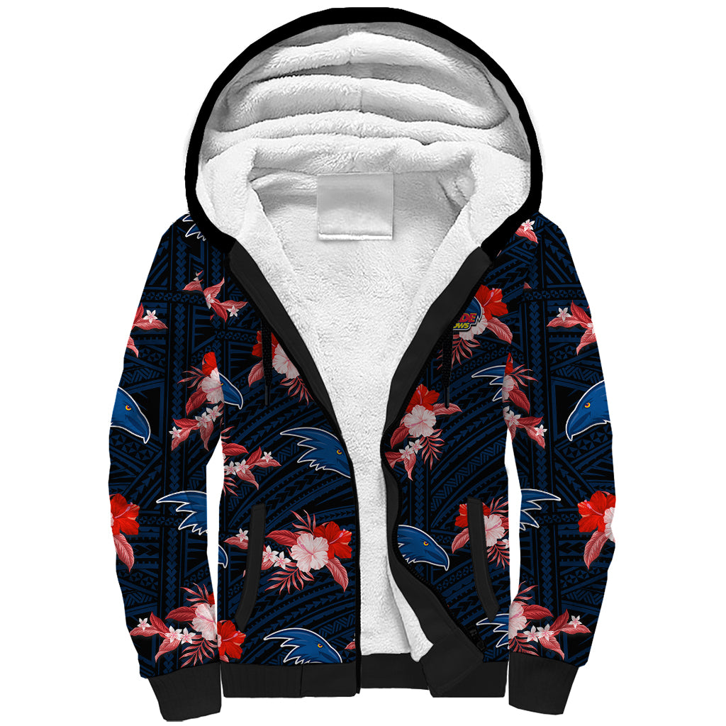custom-text-and-number-adelaide-crows-football-sherpa-hoodie-polynesian-tribal-mix-tropical-hawaiian-style