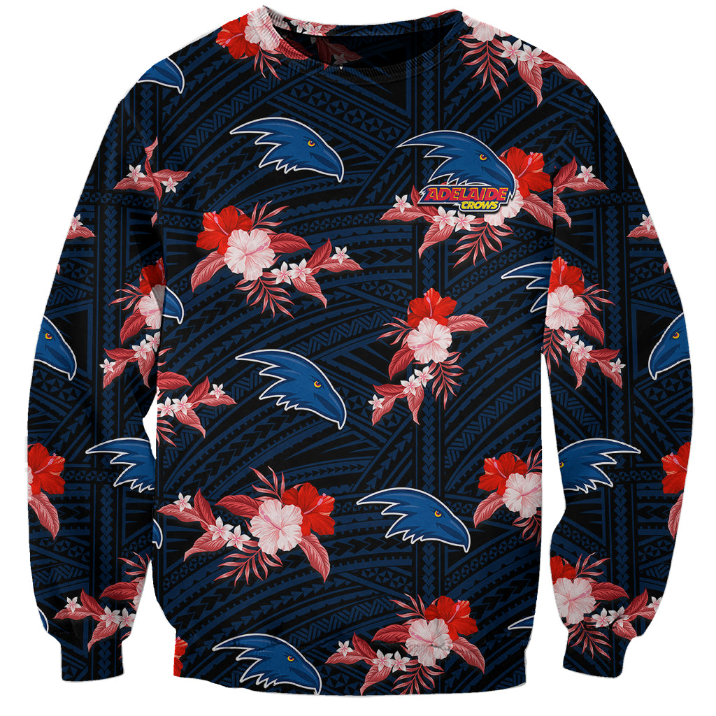custom-text-and-number-adelaide-crows-football-sweatshirt-polynesian-tribal-mix-tropical-hawaiian-style