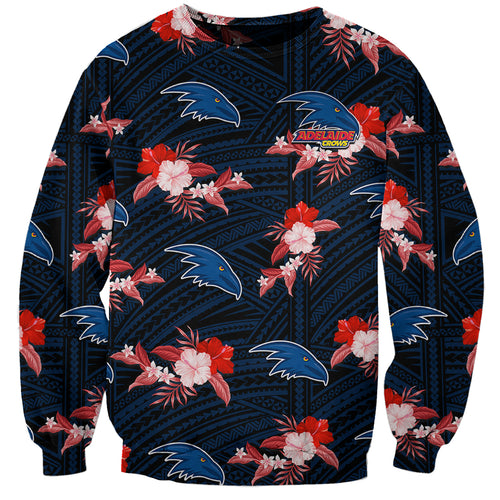 custom-text-and-number-adelaide-crows-football-sweatshirt-polynesian-tribal-mix-tropical-hawaiian-style