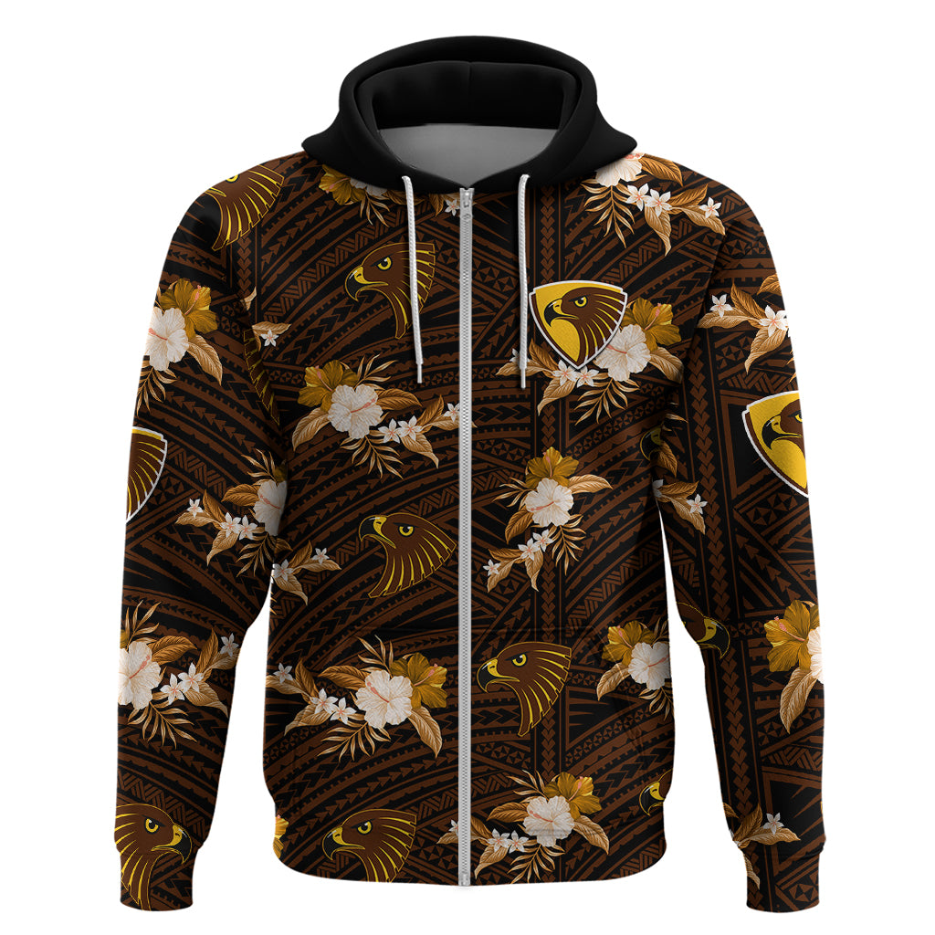 custom-text-and-number-hawthorn-football-hoodie-hawks-polynesian-tribal-mix-tropical-hawaiian-style