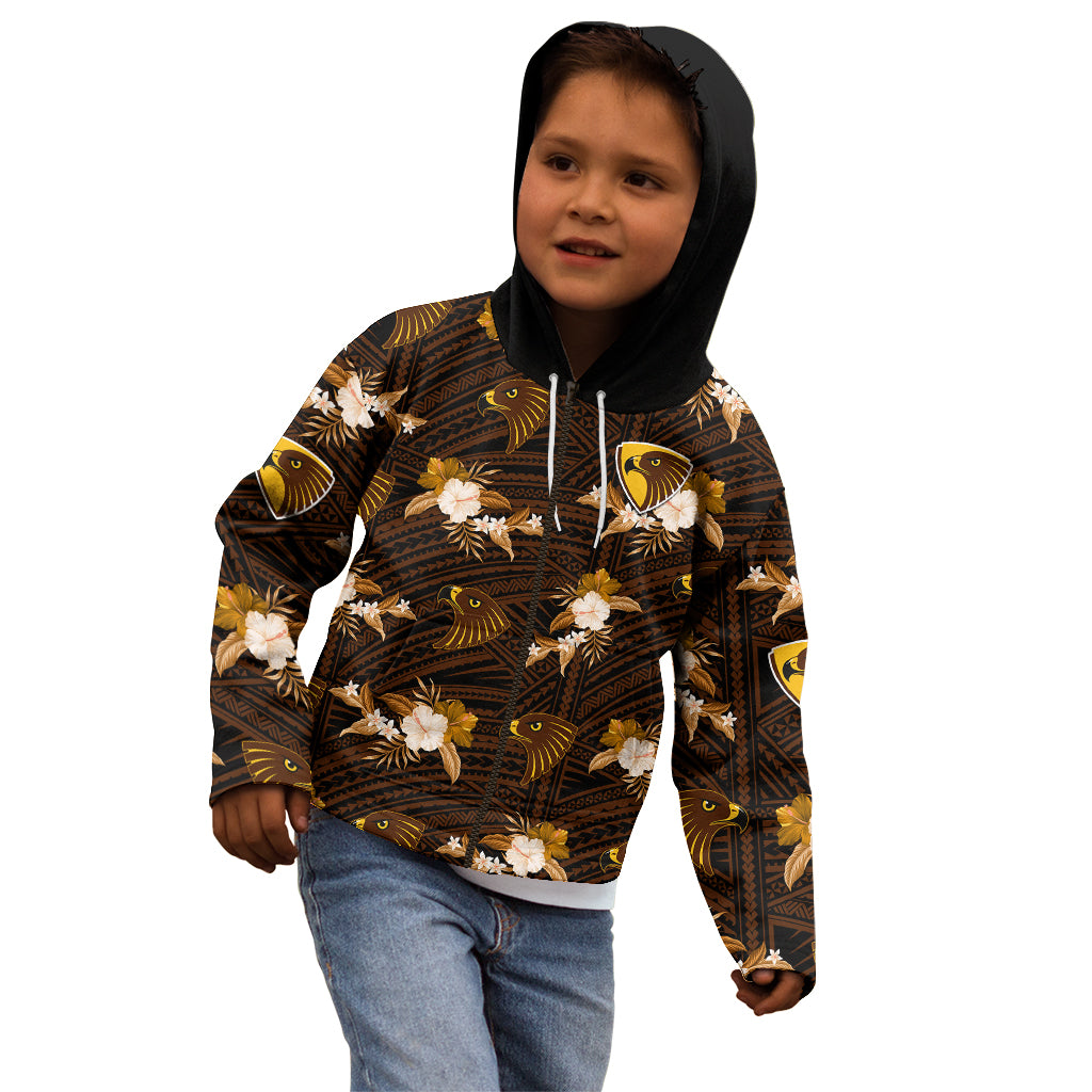 custom-text-and-number-hawthorn-football-kid-hoodie-hawks-polynesian-tribal-mix-tropical-hawaiian-style