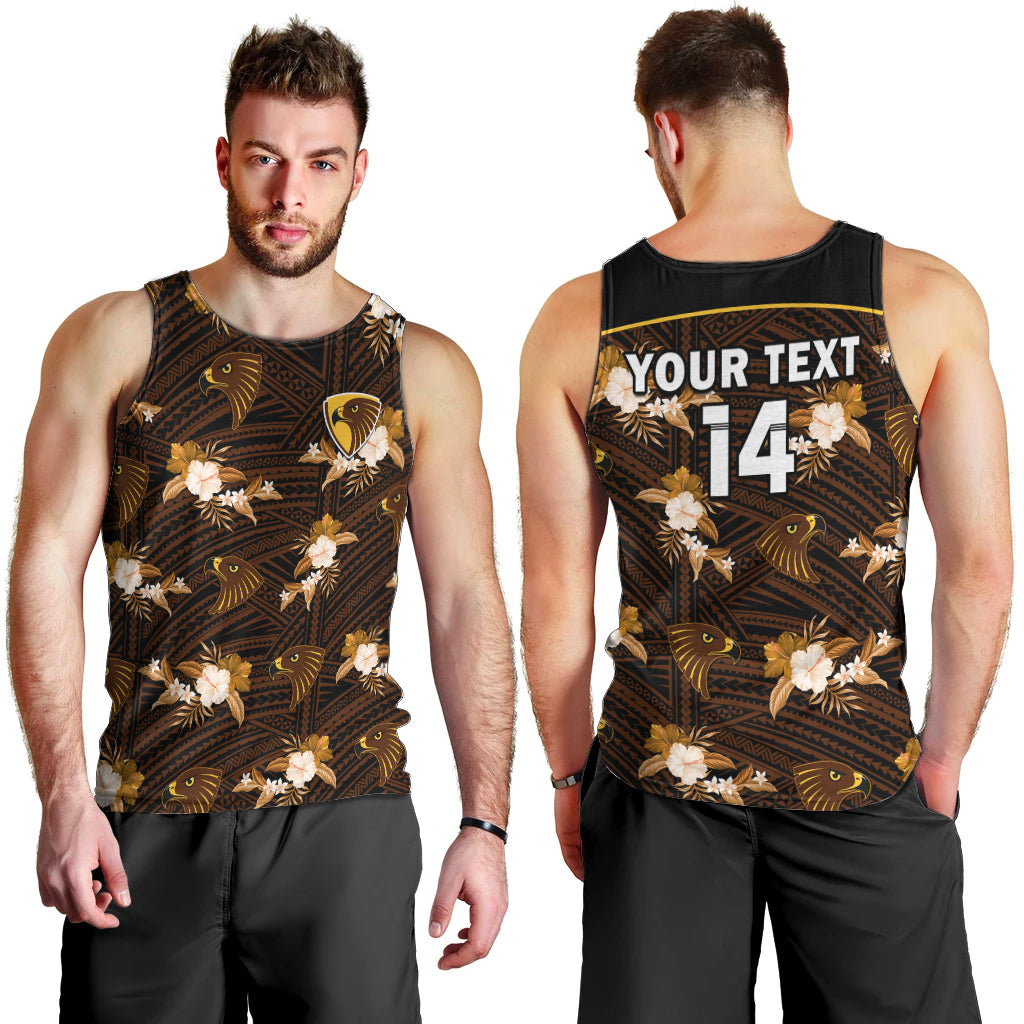 custom-text-and-number-hawthorn-football-men-tank-top-hawks-polynesian-tribal-mix-tropical-hawaiian-style