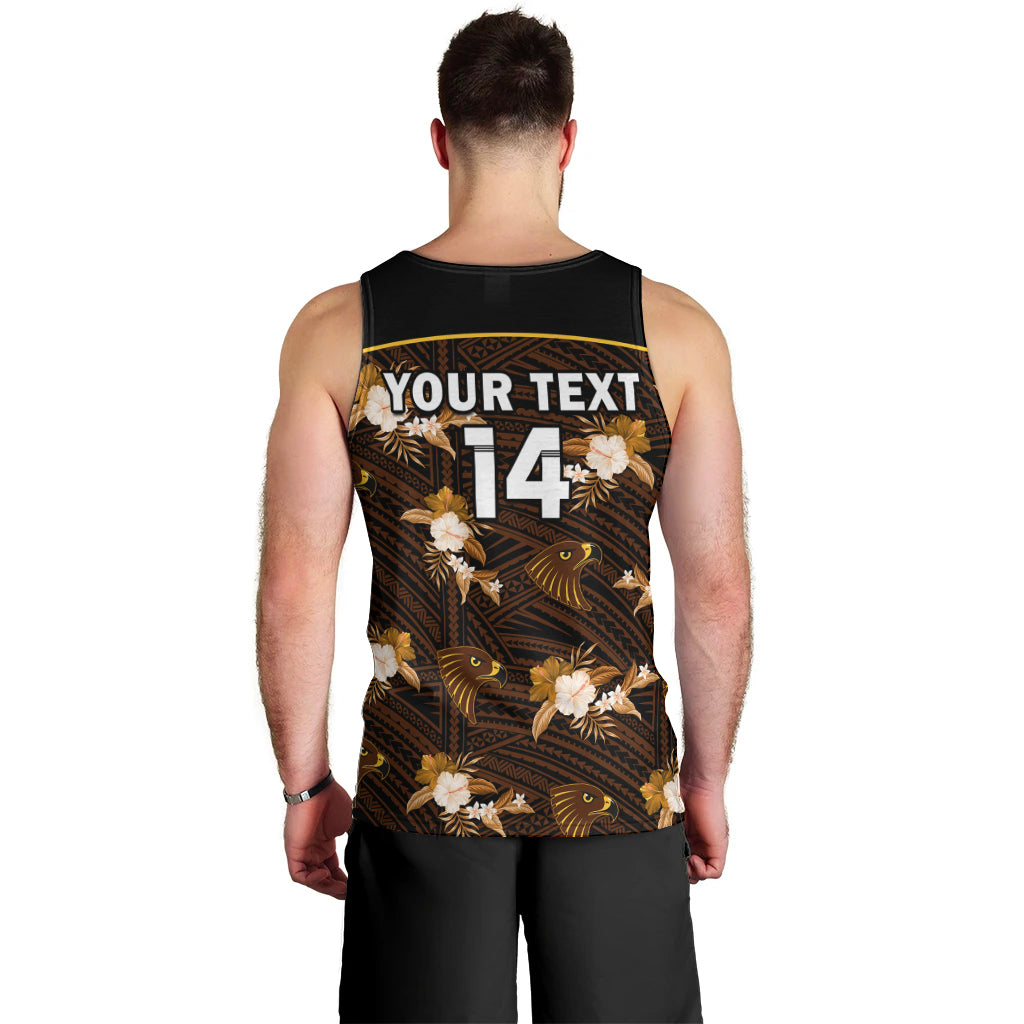 custom-text-and-number-hawthorn-football-men-tank-top-hawks-polynesian-tribal-mix-tropical-hawaiian-style