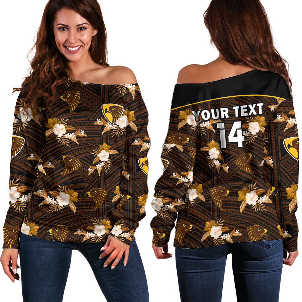 custom-text-and-number-hawthorn-football-off-shoulder-sweater-hawks-polynesian-tribal-mix-tropical-hawaiian-style