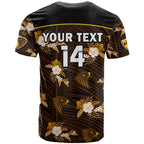 custom-text-and-number-hawthorn-football-t-shirt-hawks-polynesian-tribal-mix-tropical-hawaiian-style