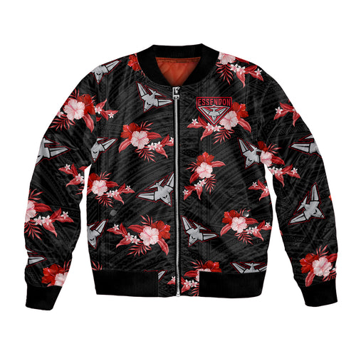 custom-text-and-number-essendon-football-bomber-jacket-bombers-polynesian-tribal-mix-tropical-hawaiian-style