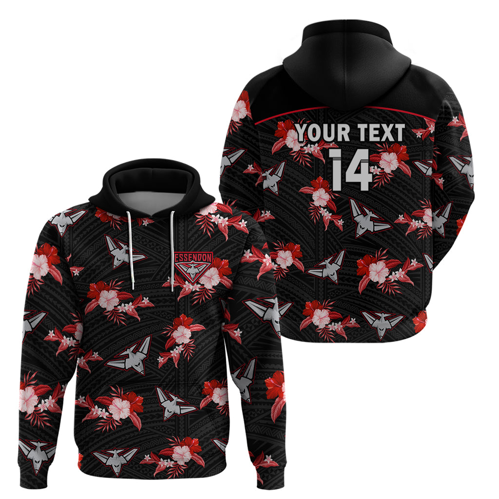 custom-text-and-number-essendon-football-hoodie-bombers-polynesian-tribal-mix-tropical-hawaiian-style