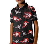 custom-text-and-number-essendon-football-kid-polo-shirt-bombers-polynesian-tribal-mix-tropical-hawaiian-style