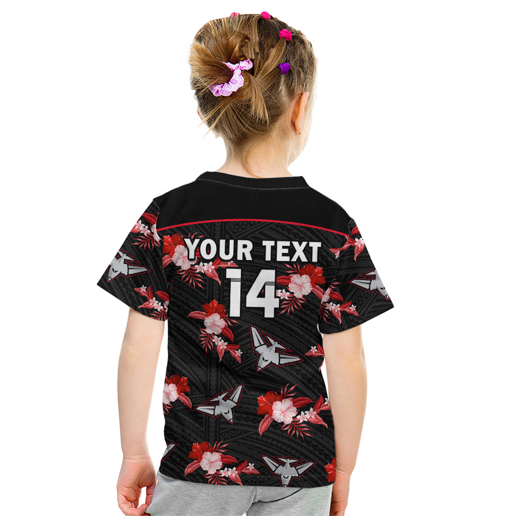 custom-text-and-number-essendon-football-kid-t-shirt-bombers-polynesian-tribal-mix-tropical-hawaiian-style